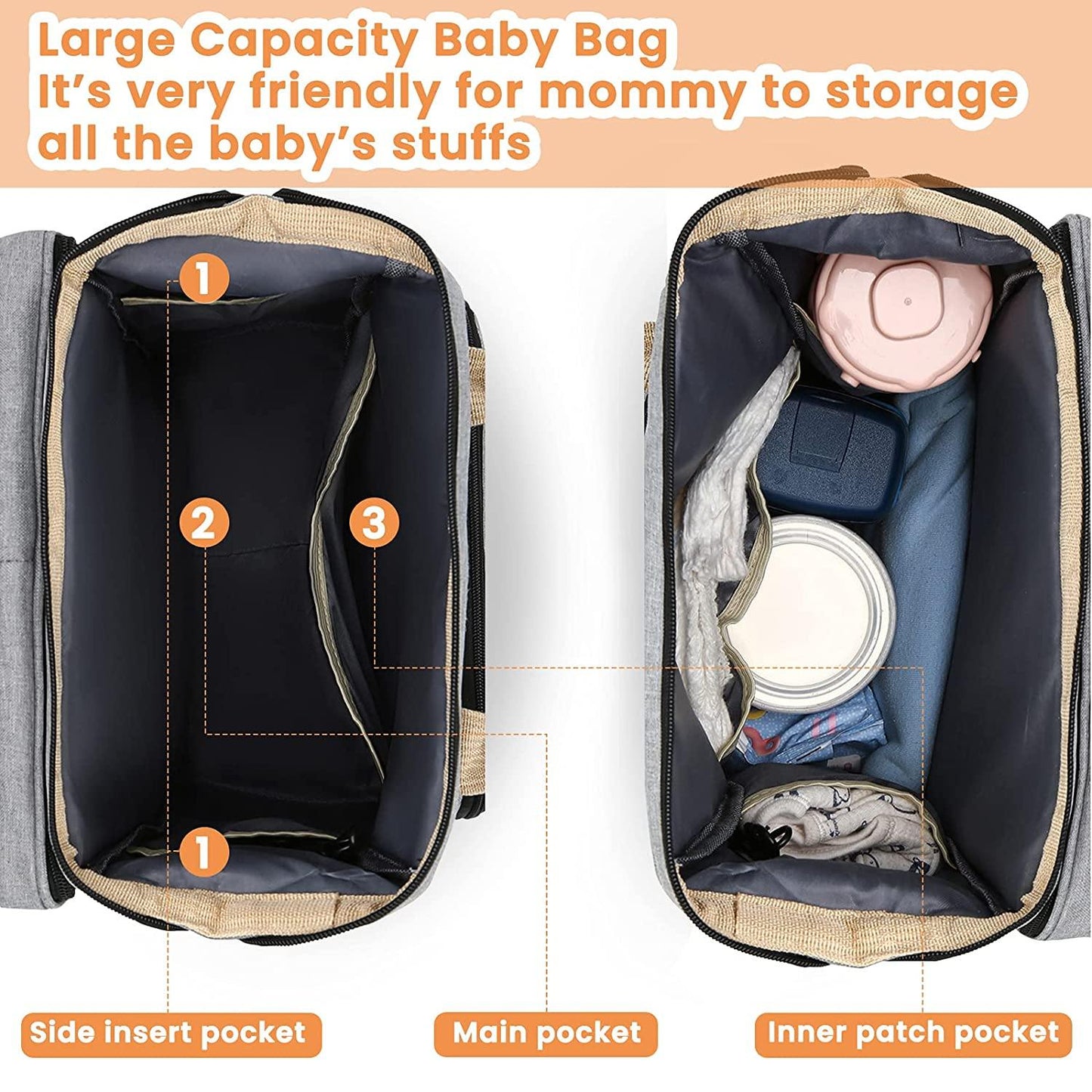 BabyNappy™ |Sac à langer Portatif. Berceau de voyage.