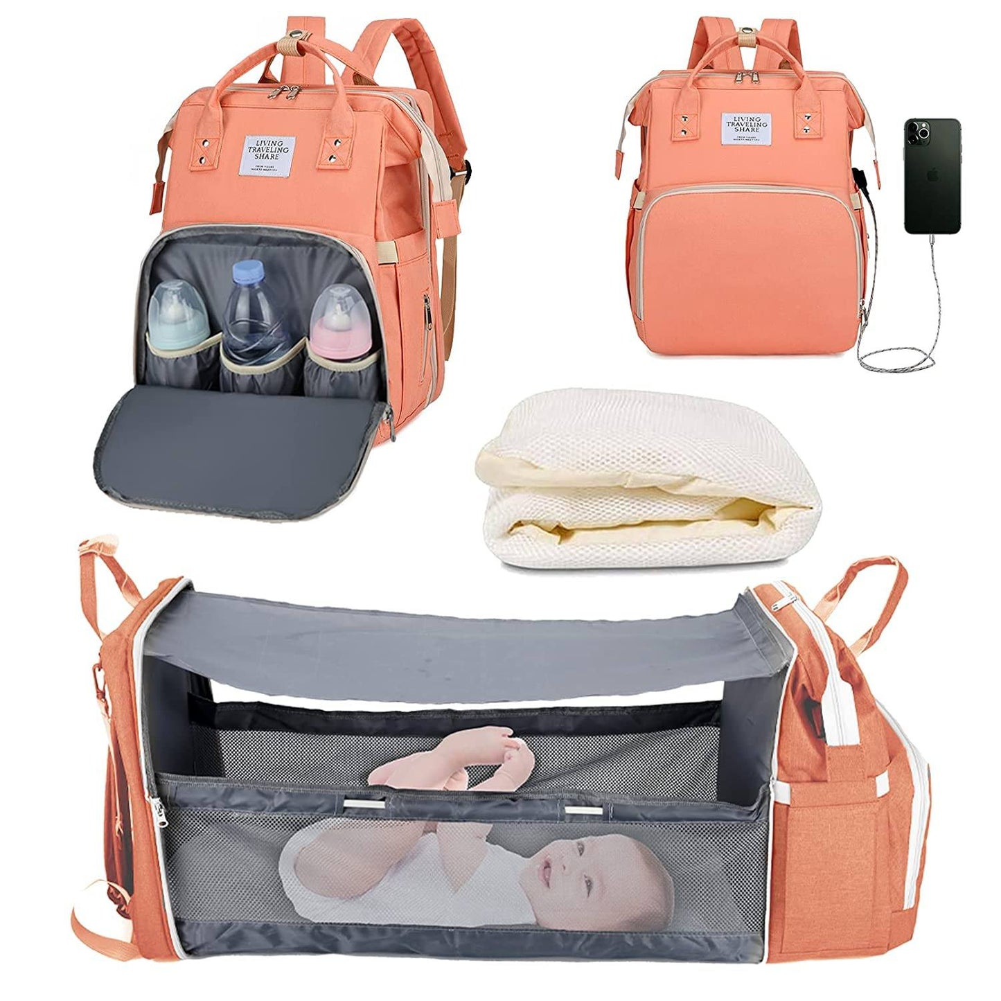 BabyNappy™ |Sac à langer Portatif. Berceau de voyage.