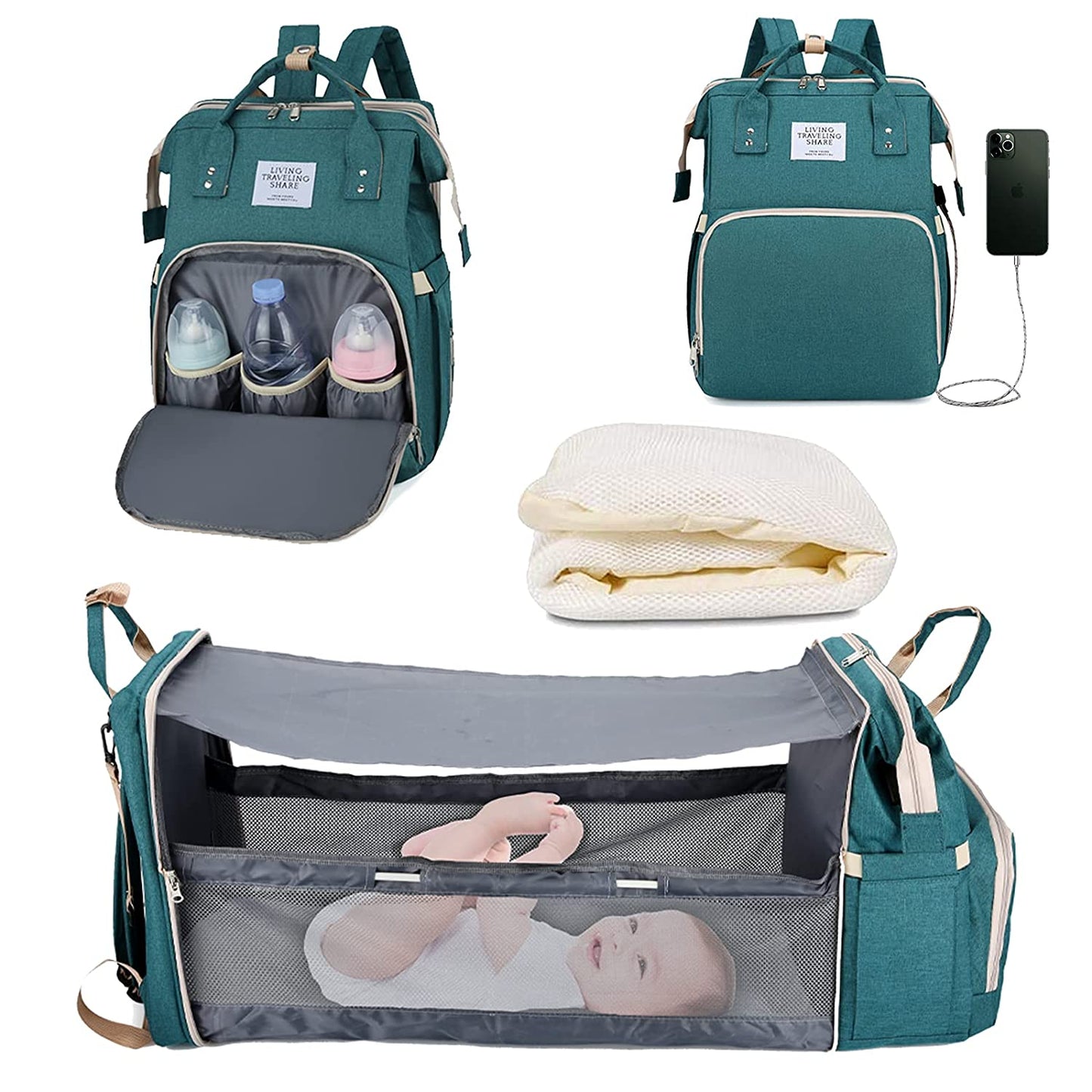 BabyNappy™ |Sac à langer Portatif. Berceau de voyage.