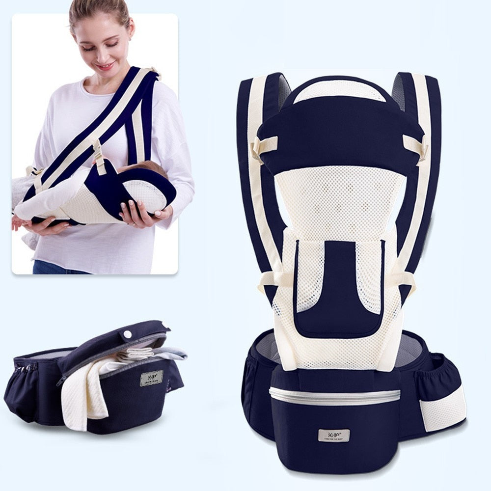 porte bébé bleu foncé